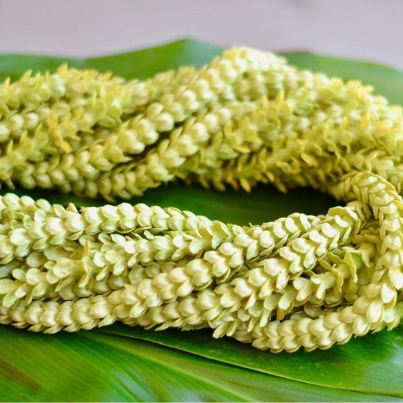 Handmade Pikake Mother of Pearl Pakalana Floral Pineapple Beaded 7" Bracelet - Picture 3 of 6